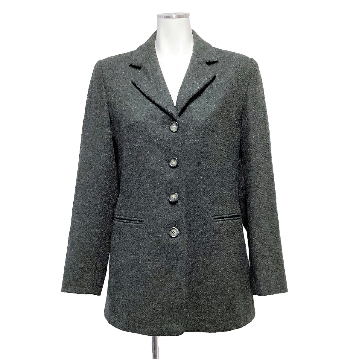 美品 MAX MARA マックスマーラ テーラードジャケット ジャケット アウター カーキ グリーン レディース ウィメンズ ミセス ファッション 古着 USED 【中古】