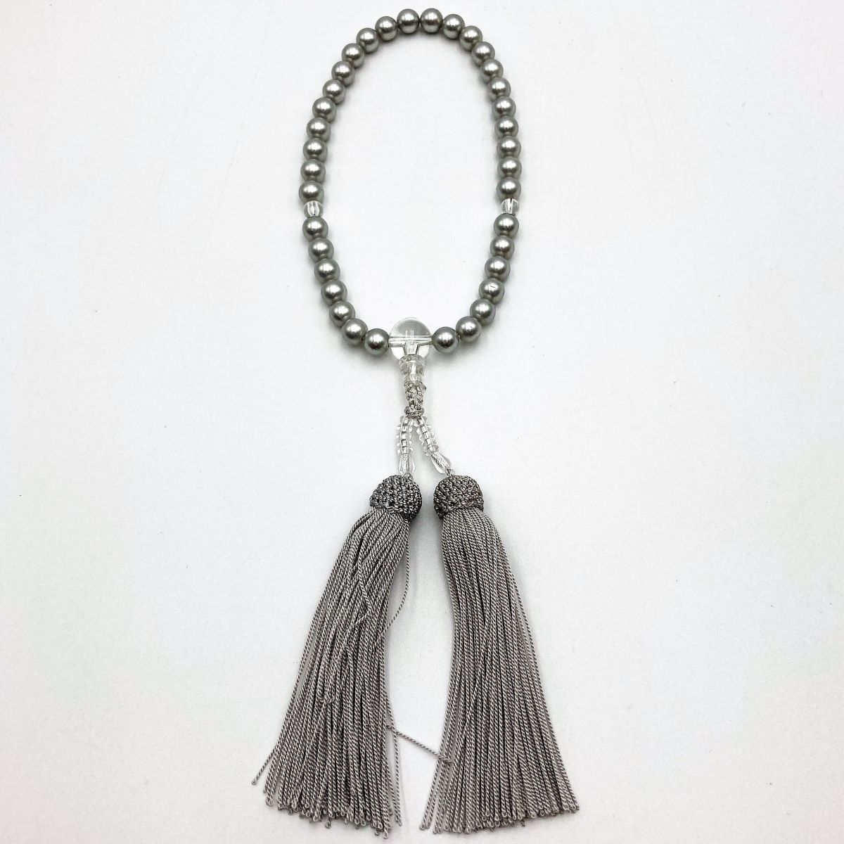 念珠 グレーパール 8ｍｍ アクセサリー 真珠 灰色 数珠 法事 レディース ジュエリー jewelry【中古】