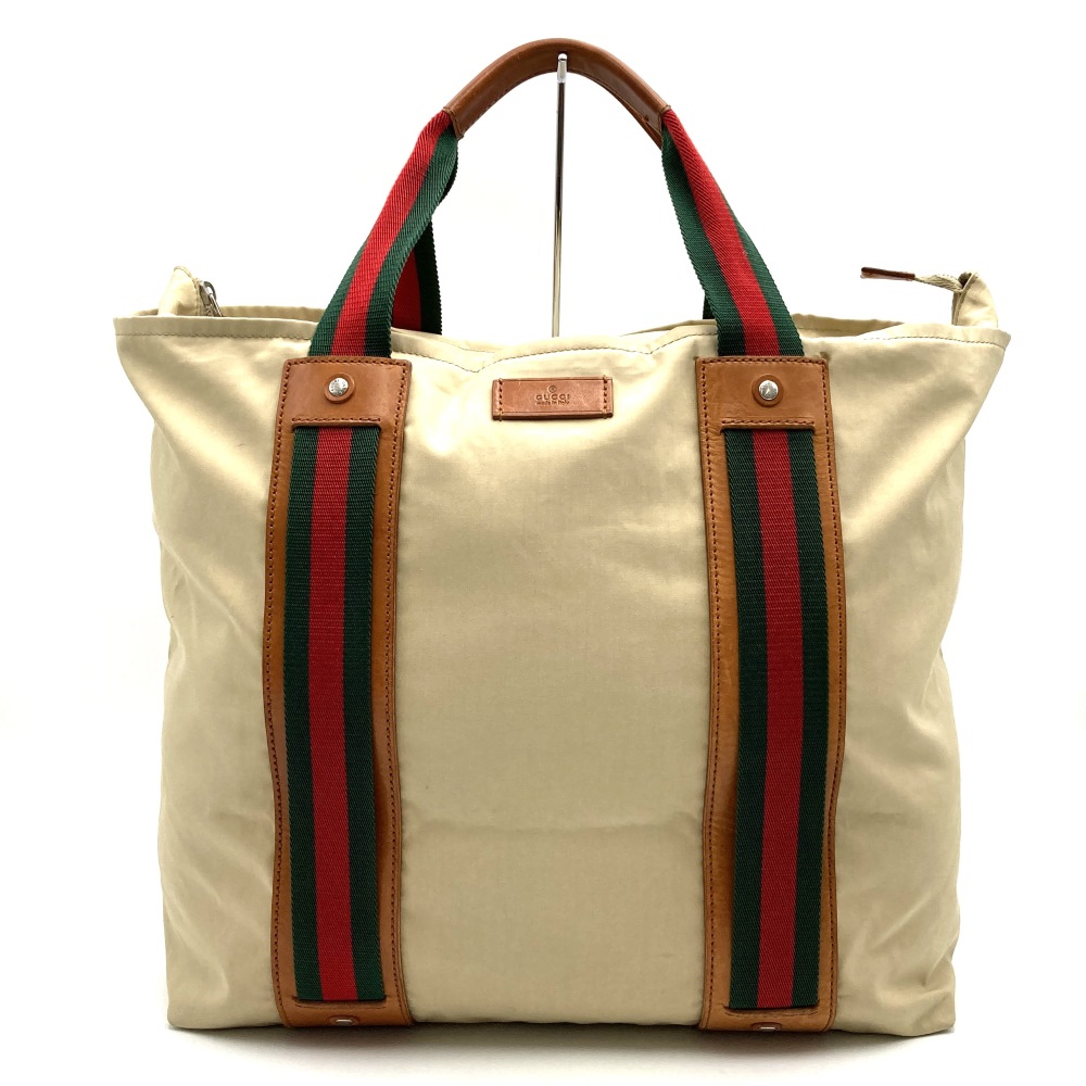 GUCCI グッチ 253511 トートバッグ シェリーライン ベージュ ポリエステル レディース メンズ【中古】