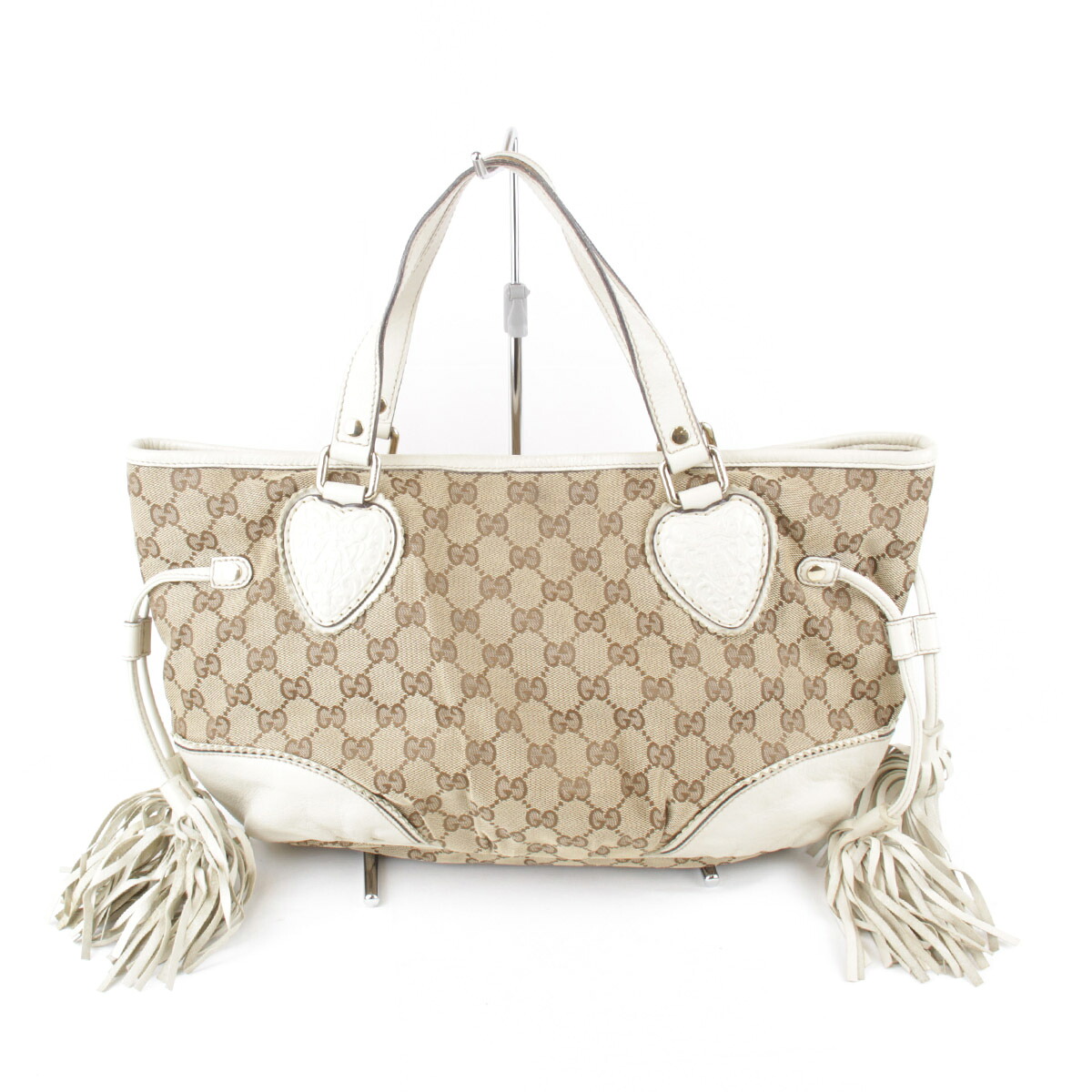 【10%OFF】＼マラソン限定／対象ブランド商品 割引クーポン 『USED』 GUCCI グッチ 211955 001013 トートバッグ GGキャンバス ベージュ レディース【中古】