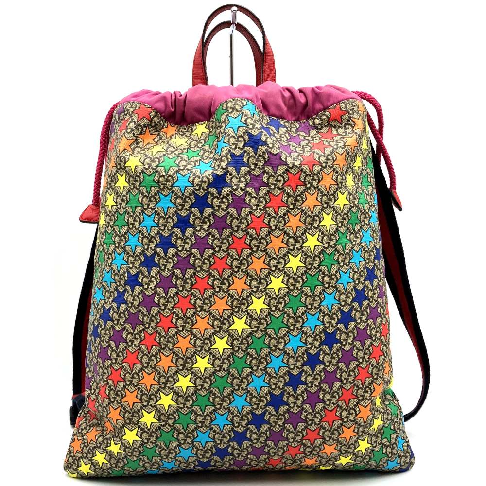 GUCCI グッチ チルドレンズ 背嚢 デイパック 虹霓 はやりっ子 GGスプリームキャンバス さくら色 赤いこと 550775 キッズ レディース流行り物【中古】 バッグ-レディースバッグ-バックパック・リュック