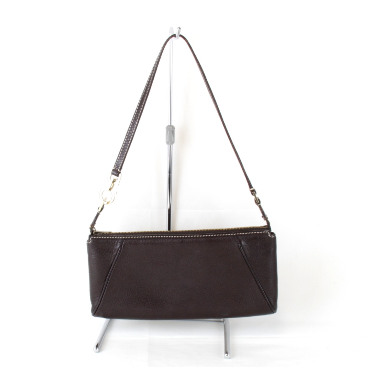【10%OFF】＼マラソン限定／対象ブランド商品 割引クーポン 良品『USED』 Salvatore Ferragamo フェラガモ ショルダーバッグ レザー ブラウン レディース【中古】