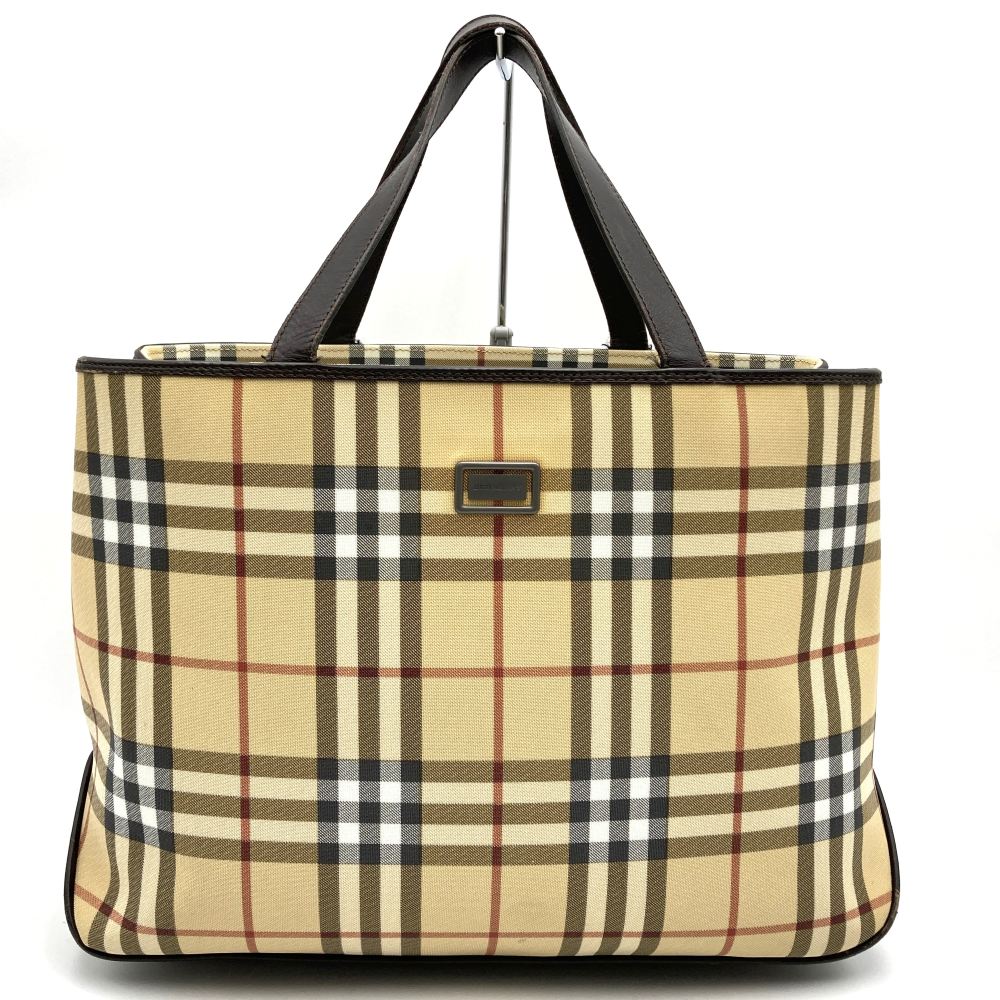 BURBERRY バーバリー　トートバッグ　肩掛け　ノバチェック BURBERRY バーバリー ノバチェック トートバッグ PVC レディース