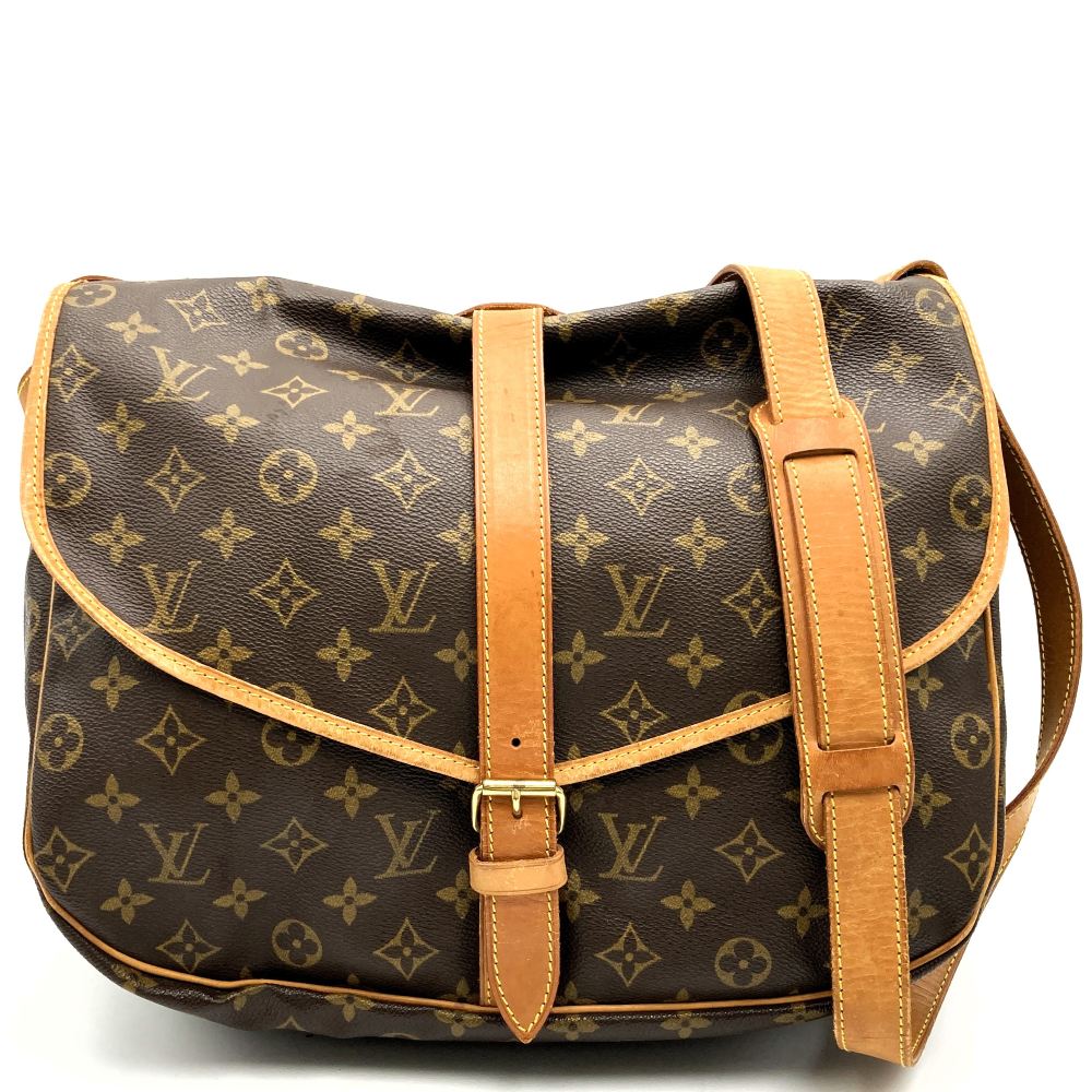 LOUIS VUITTON ルイ・ヴィトン M42256 ソミュール30 ショルダーバッグ ブラウン モノグラムキャンバス/レザー レディース メンズ USED【中古】