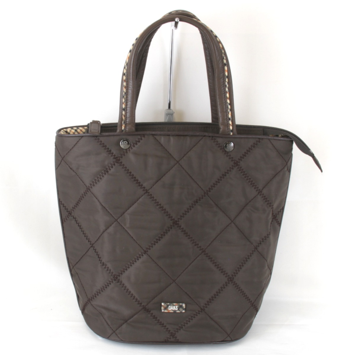 未使用 DAKS ダックス ハンドバッグ レザー トートバック レッド ゴールド DAKS(ダックス) トートバッグ - ピンク×ダークブラウン レザー