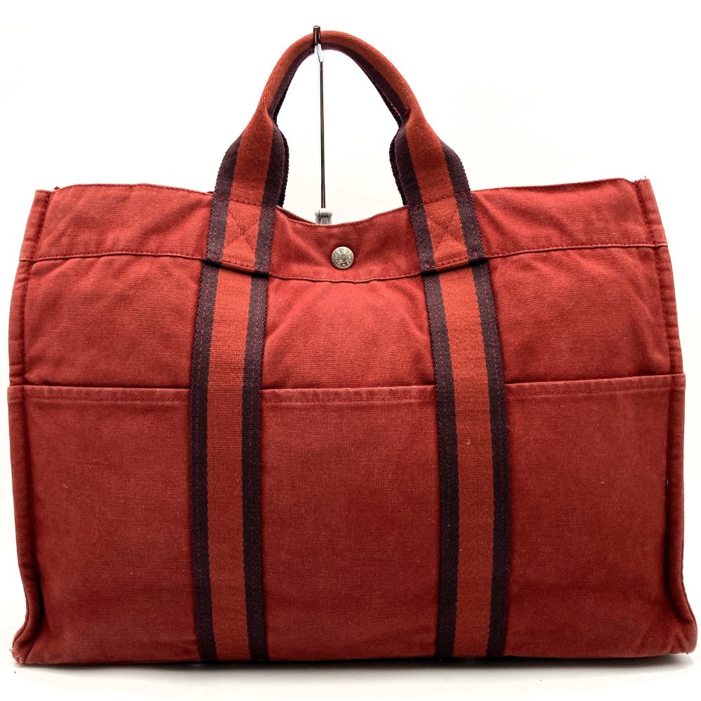 美品  HERMESフールトゥ HERMES(エルメス) / トートバッグ/フールトゥ/バイカラー/BLK