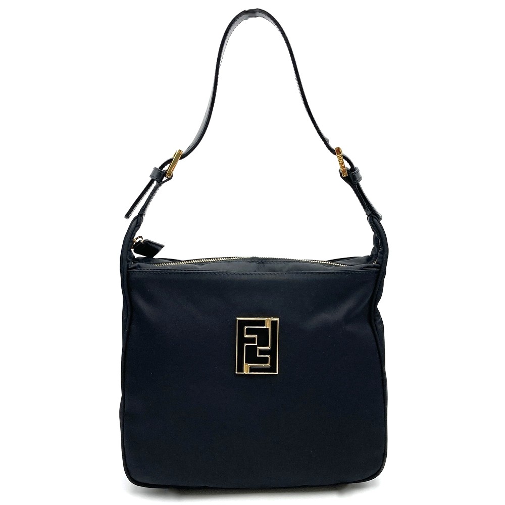 FENDI フェンディ 06 11 15328 982 ショルダーバッグ FFロゴ ナイロン/レザー ブラック 黒 レディースファッション【中古】｜Brand Shop Ring 34,124円