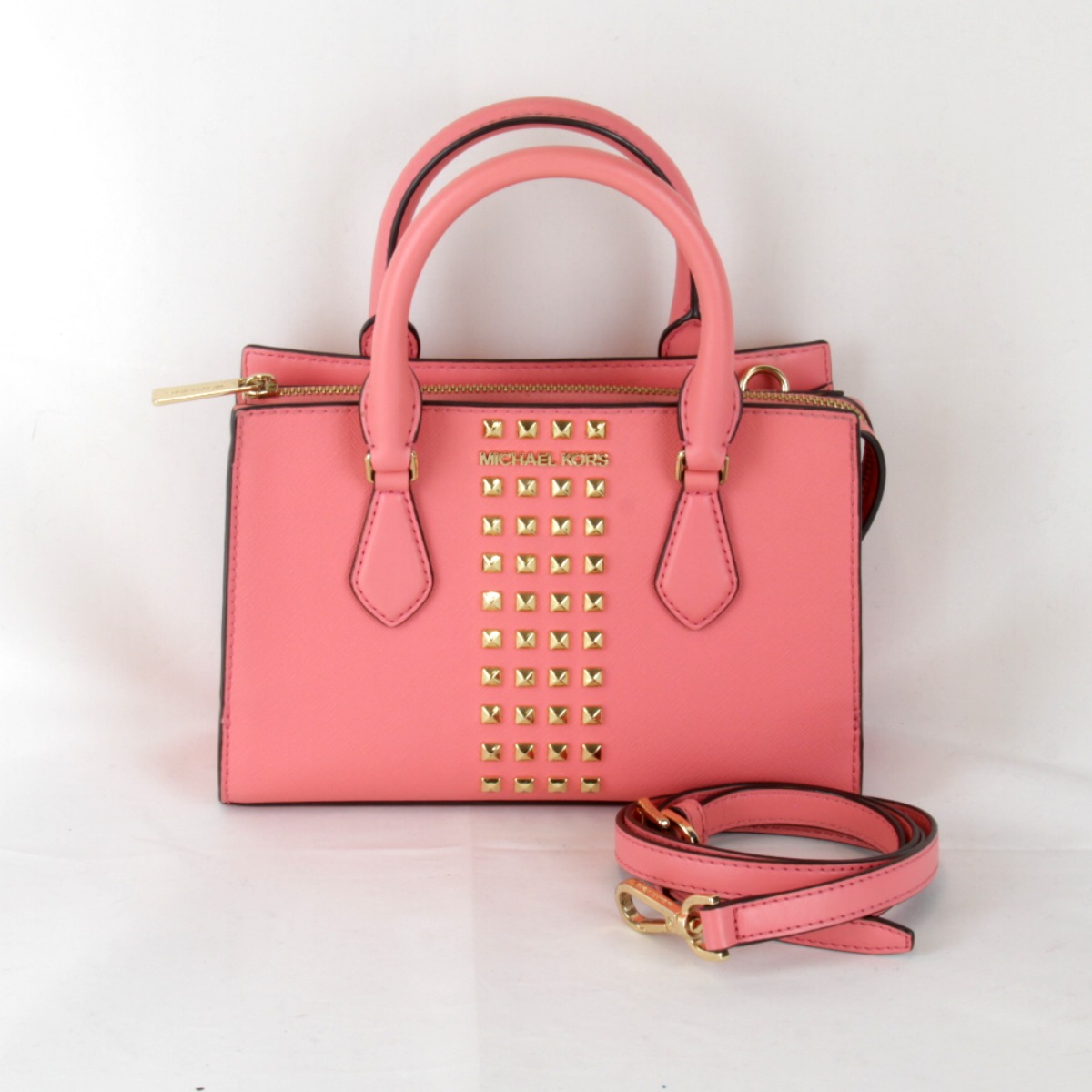 美品『USED』 Michael Kors マイケルコース 2wayバッグ センタージップ スタッズ ショルダーバッグ レザー ピンク レディース【中古】