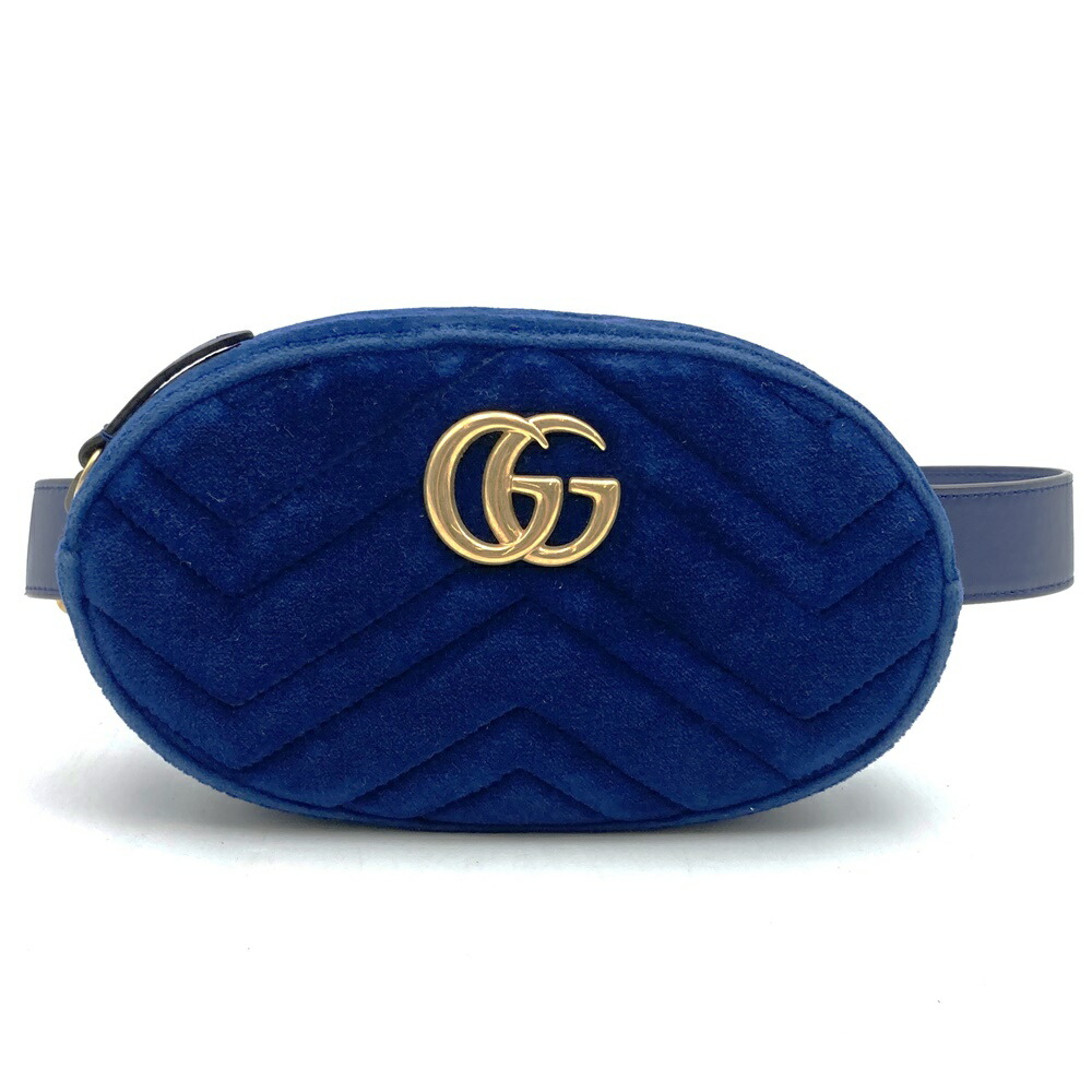 【最終局面お値下！】GUCCI グッチ 476434 GGマーモント 酉の方角御徒面子 酉の方角合切袋 上半身御徒面子 天鵞絨 米国海軍 レディース メンズ ヴィンテージ 流行り物 差し上げ物 ブランド名 USED【中古】