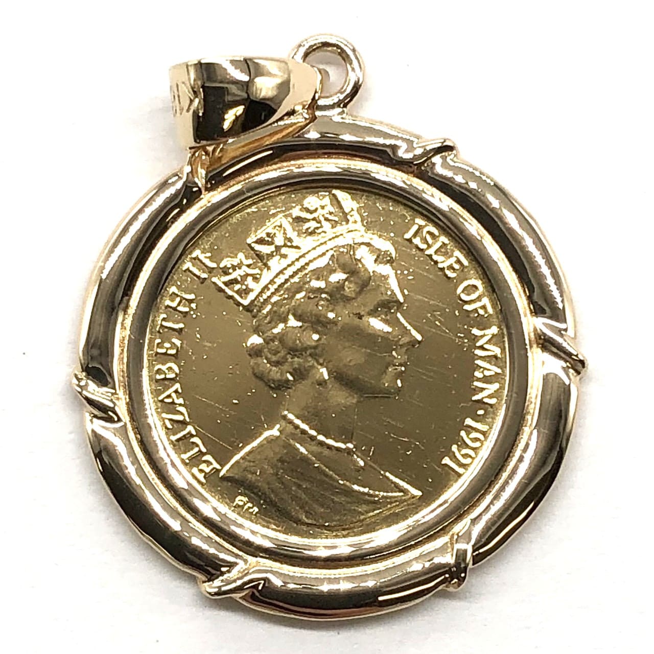 楽天市場】K24YG/14KCG マン島キャットコインペンダントトップ 1/25OZ