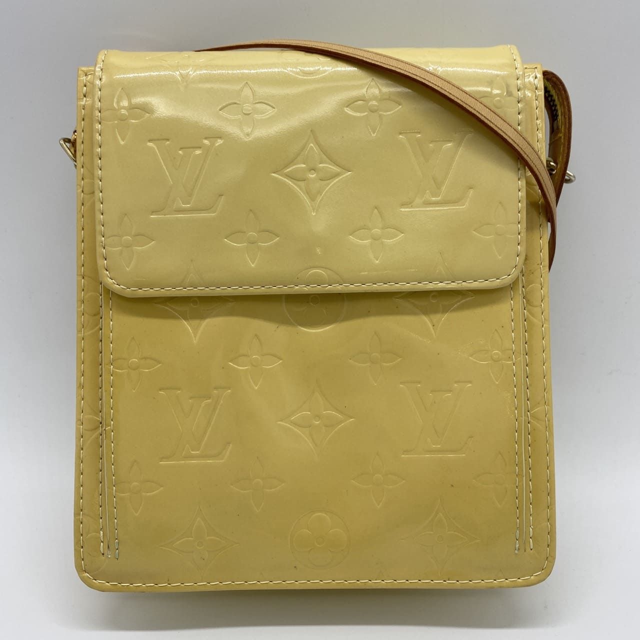 Louis Vuitton ルイ・ヴィトン M91059 モット ショルダーバッグ ポシェット モノグラム ヴェルニ 黄色 ヴィンテージ レディース メンズ USED【中古】