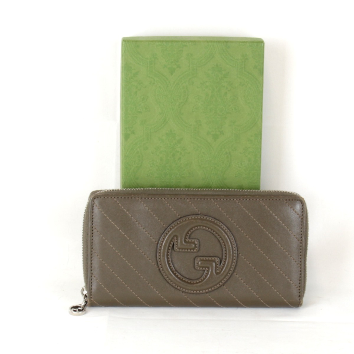 『USED』 GUCCI グッチ  ブロンディ ラウンドジップウォレット 760312・496334 長紙入れ なめし革 赤銅色 レディース【中古】