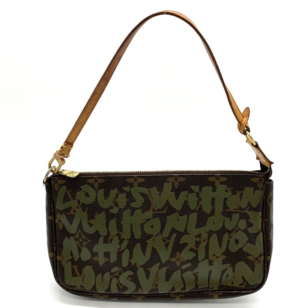 LOUIS VUITTON ルイ・ヴィトン グラフィティ ポシェット アクセソワール M92191 ポーチ モノグラムキャンバス ブラウン カーキ レディース【中古】