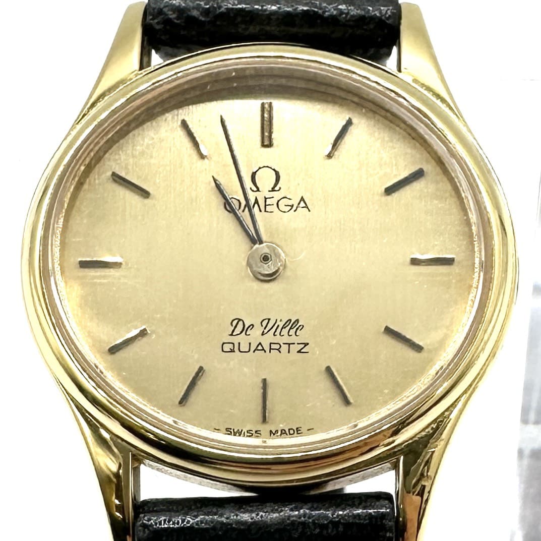 新品電池✨️ OMEGA 腕時計 De Ville クオーツ ゴールド シルバー OMEGA オメガ De Ville クオーツ レディース 腕時計 ゴールド