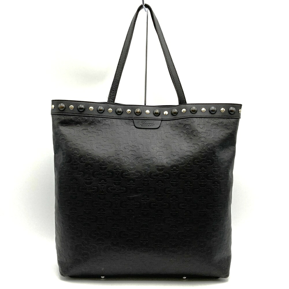 GUCCI 286304 グッチ ハンドバッグ トートバッグ ホースビット レザー ダークブラウン レディース ブランド USED【中古】