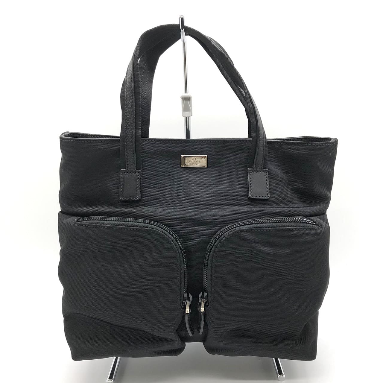 【最終お値下！】GUCCI グッチ 002 1080 ハンドバッグ ナイロン レザー ブラック レディース メンズ ヴィテージ ファッション ブランド USED プレゼント【中古】