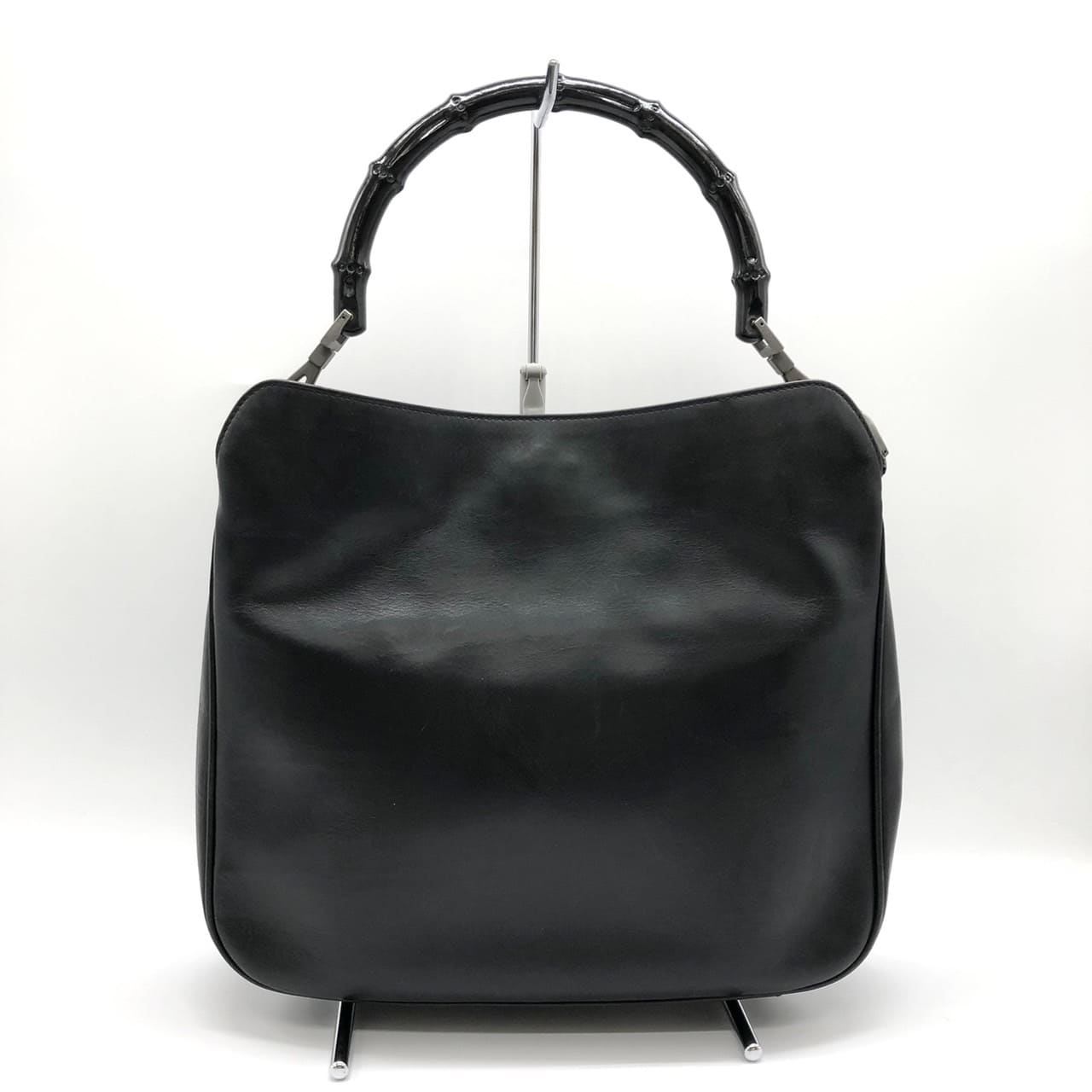 GUCCI グッチ　バンブー ブラック ナイロン トートバッグ ハンドル　黒 ヴィンテージ グッチ バンブーハンドル ブラックナイロントートバッグ