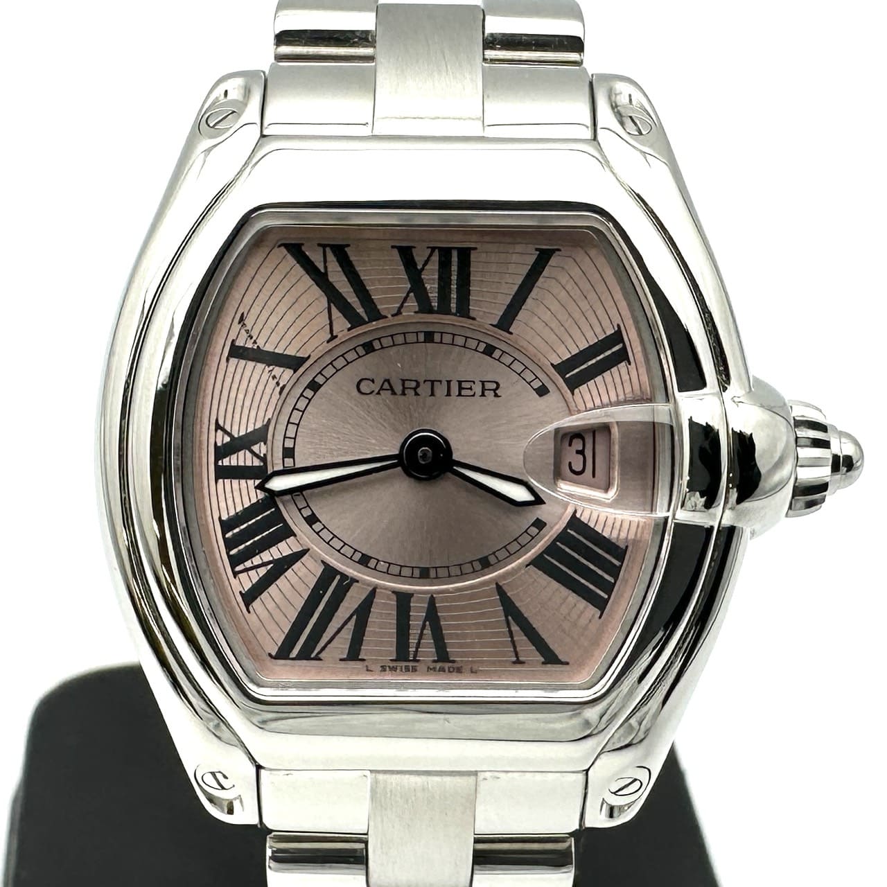 美品 Cartier カルティエ 腕時計 ロードスター SM デイト W62017V3 クォーツ SS ピンク レディース ブランド プレゼント USED【中古】