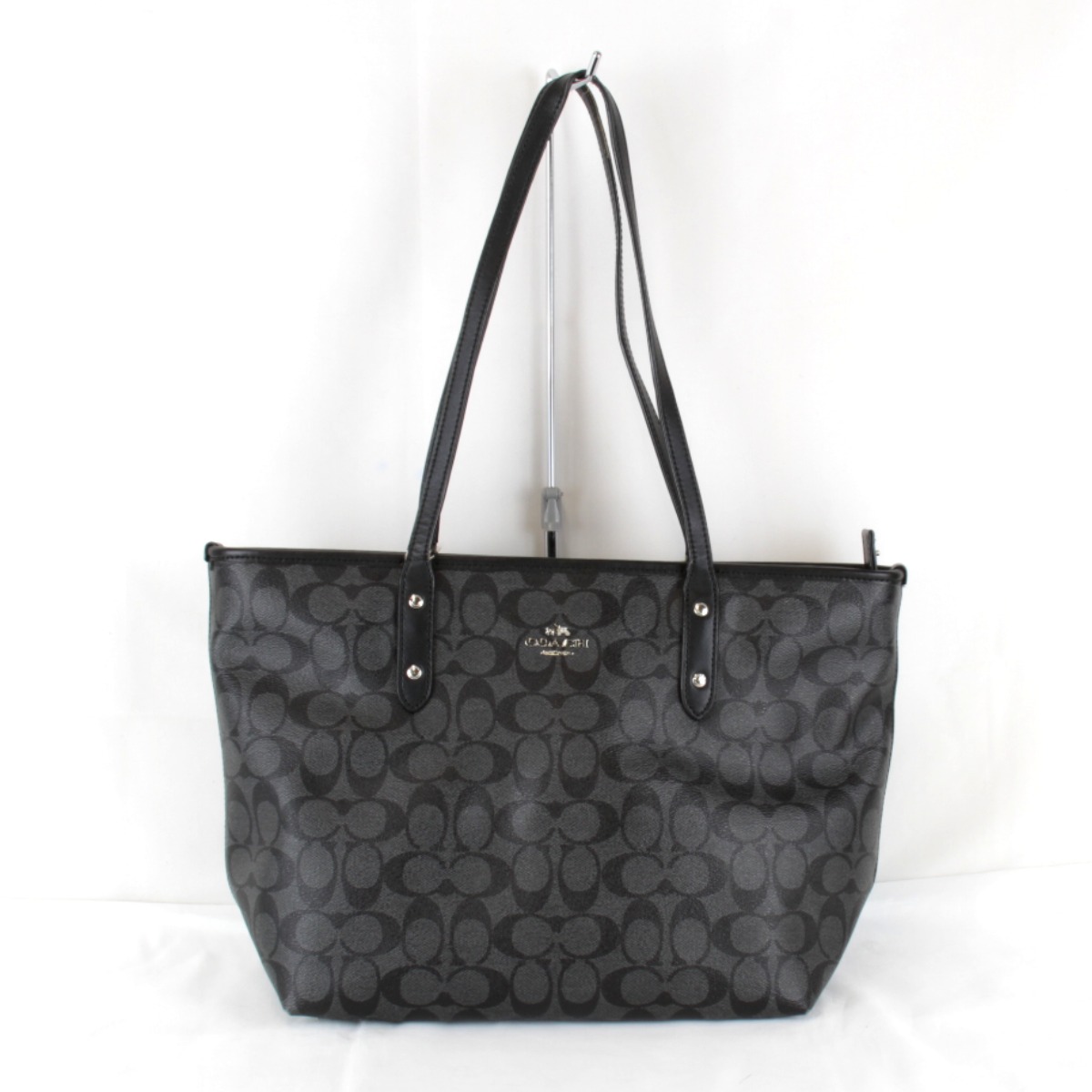 『USED』 COACH コーチ職  書き判 F58292 トートバッグ なめし革 黒いこと レディース【中古】