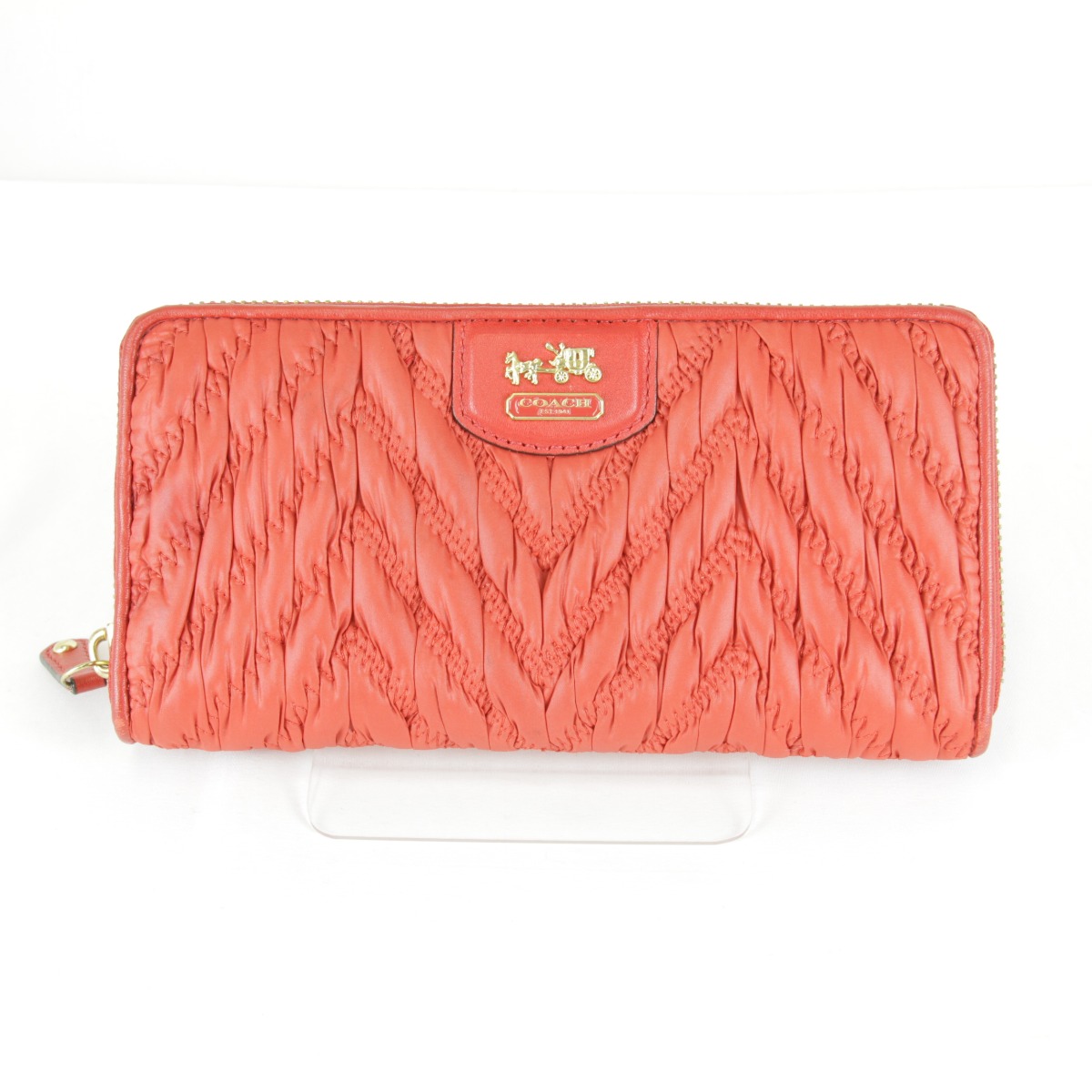 コーチ　長財布　マディソンギャザー　レッド　ピンク　新品未使用 楽天市場】【財布】COACH コーチ マディソン ギャザード レザー