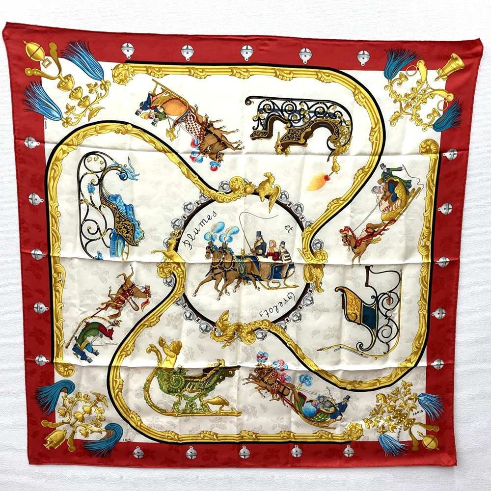 楽天市場】エルメス HERMES スカーフ カレ 90 カレ90 羽と羽飾り