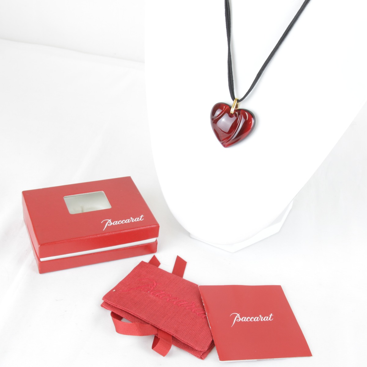 楽天市場】質屋 バカラ ネックレス ハート クリア Baccarat 箱 紐