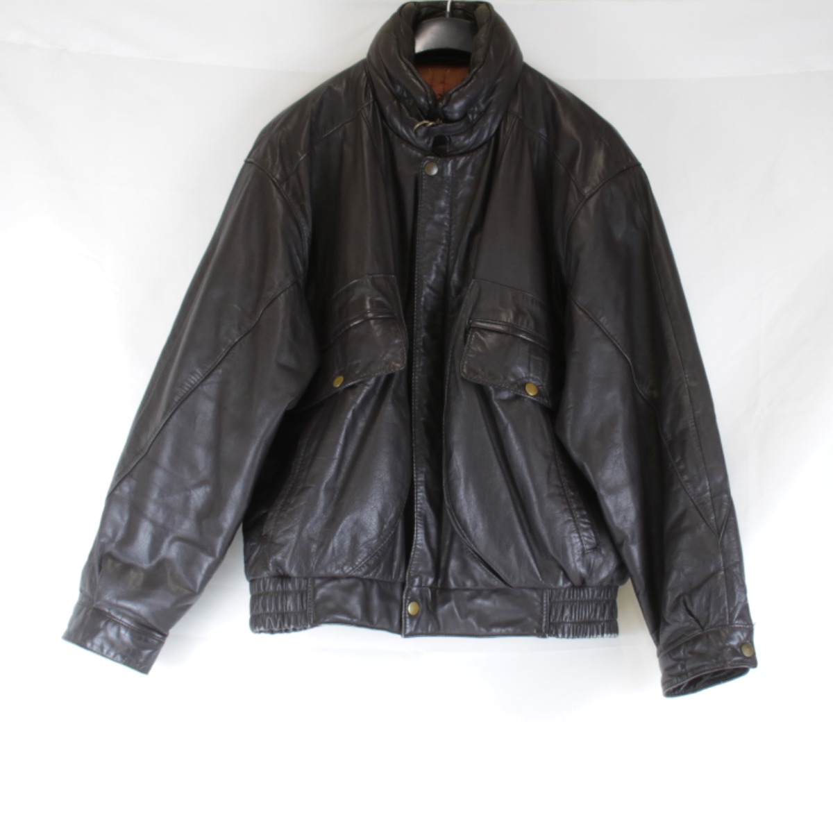 『USED』 Allen Jolly 牛革 ヴィンテージ ライダースジャケット レザー ブラウン メンズ【中古】｜Brand Shop Ring