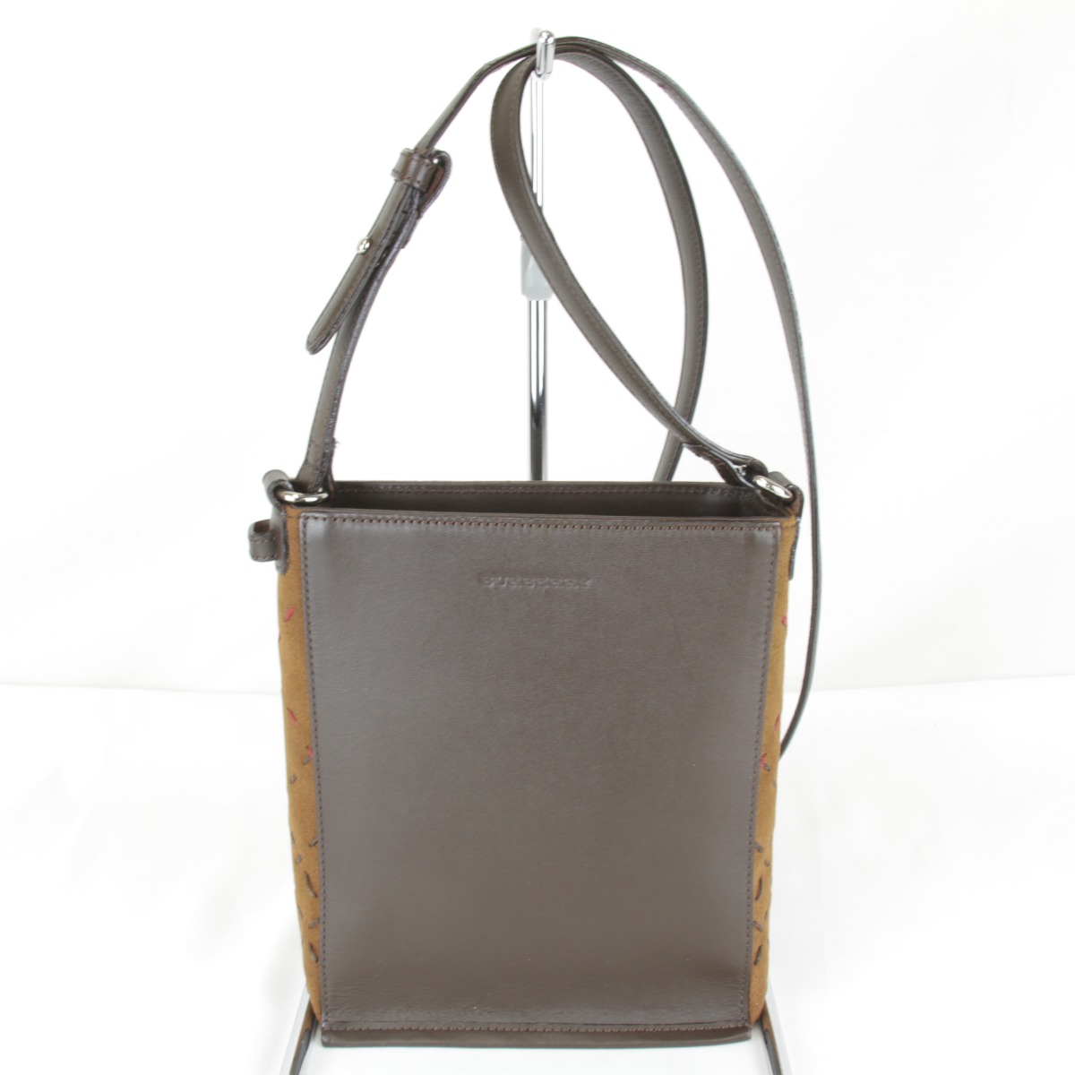 【価格改定】『USED』BURBERRY LONDON【バーバリーロンドン】 ステッチ ショルダーバッグ レザー/スウェード 270g レディース ブラウン ブランド|Brand Shop Ring