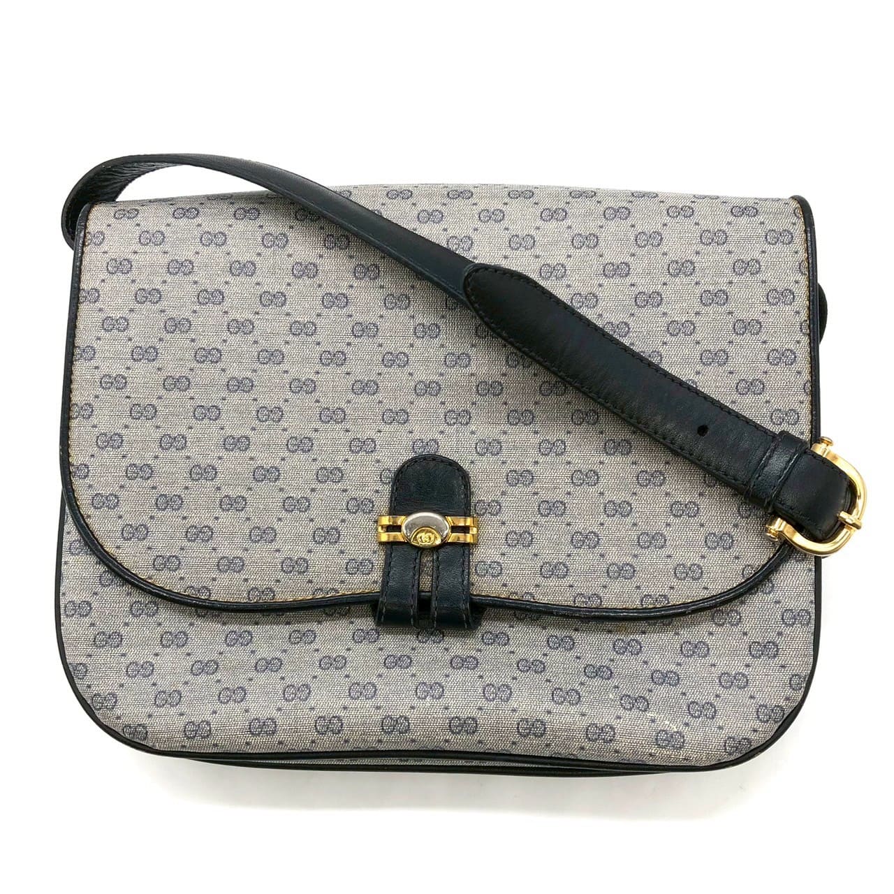 GUCCI グッチ 001 406 マイクロGG ショルダーバッグ PVC なめし革 米国海軍 年寄りのグッチ レディース ヴィンテージ【中古】