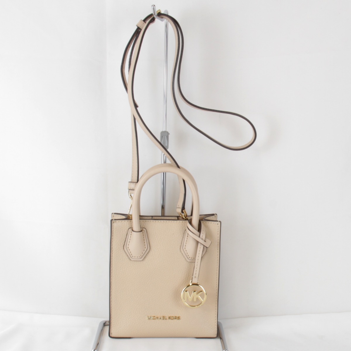 美品『USED』 Michael Kors マイケルコース クロスボディ 2WAY ショルダーバッグ レザー ベージュ レディース【中古】