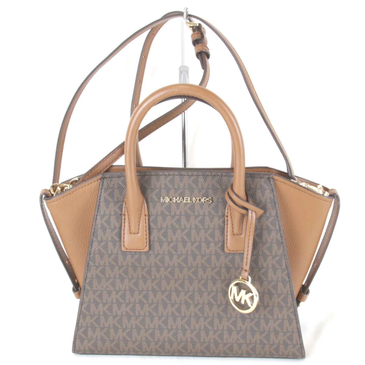 美品『USED』 Michael Kors マイケルコース MKシグネチャー アヴリルスモール 2WAYバッグ ショルダーバッグ PVC/レザー ブラウン レディース【中古】