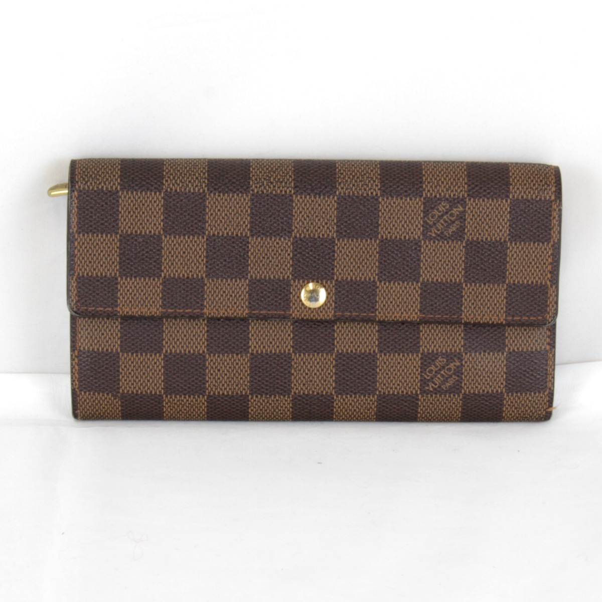 『USED』 LOUIS VUITTON ルイ・ヴィトン ポルトフォイユ・サラ N61734 長紙入れ ダミエキャンバス 赤銅色 レディース【中古】