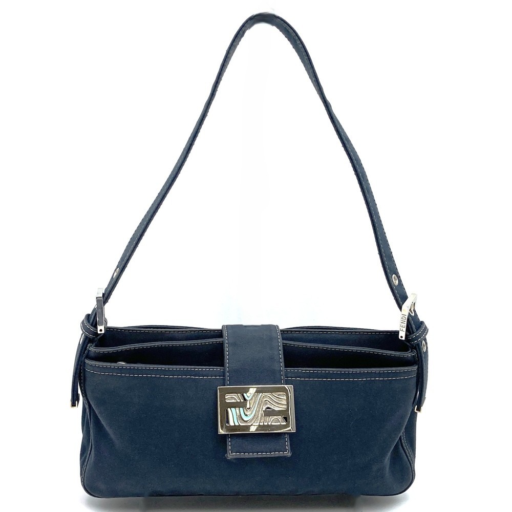 FENDI フェンディ 26772 ショルダーバッグ ハンドバック マンマ ビー玉 帆布 米国海軍 レディース【中古】