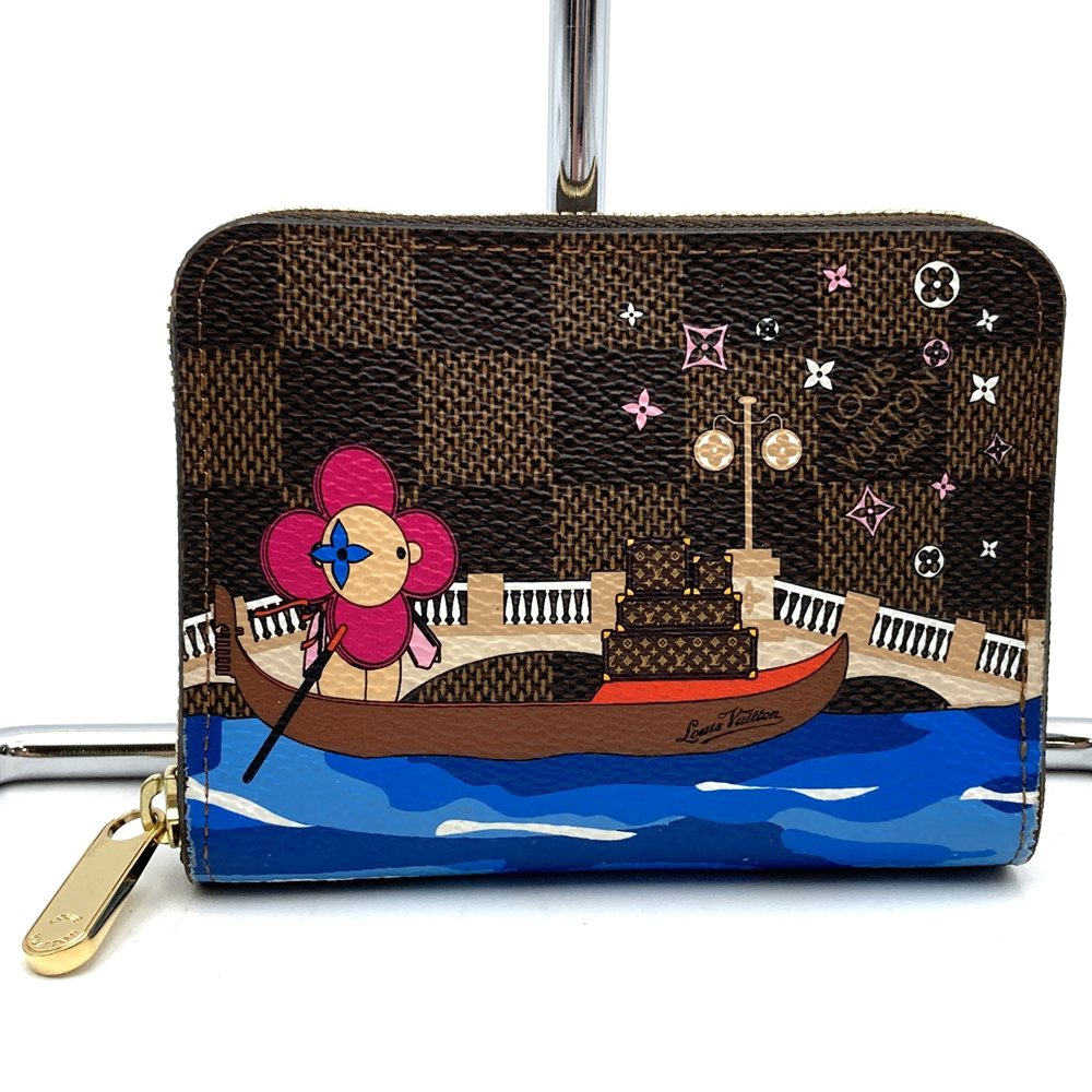 LOUIS VUITTON ルイ・ヴィトン N60258 ジッピー 鋳貨金入れ ヴィヴィエンヌ ダミエ エベヌ レディース メンズ【中古】
