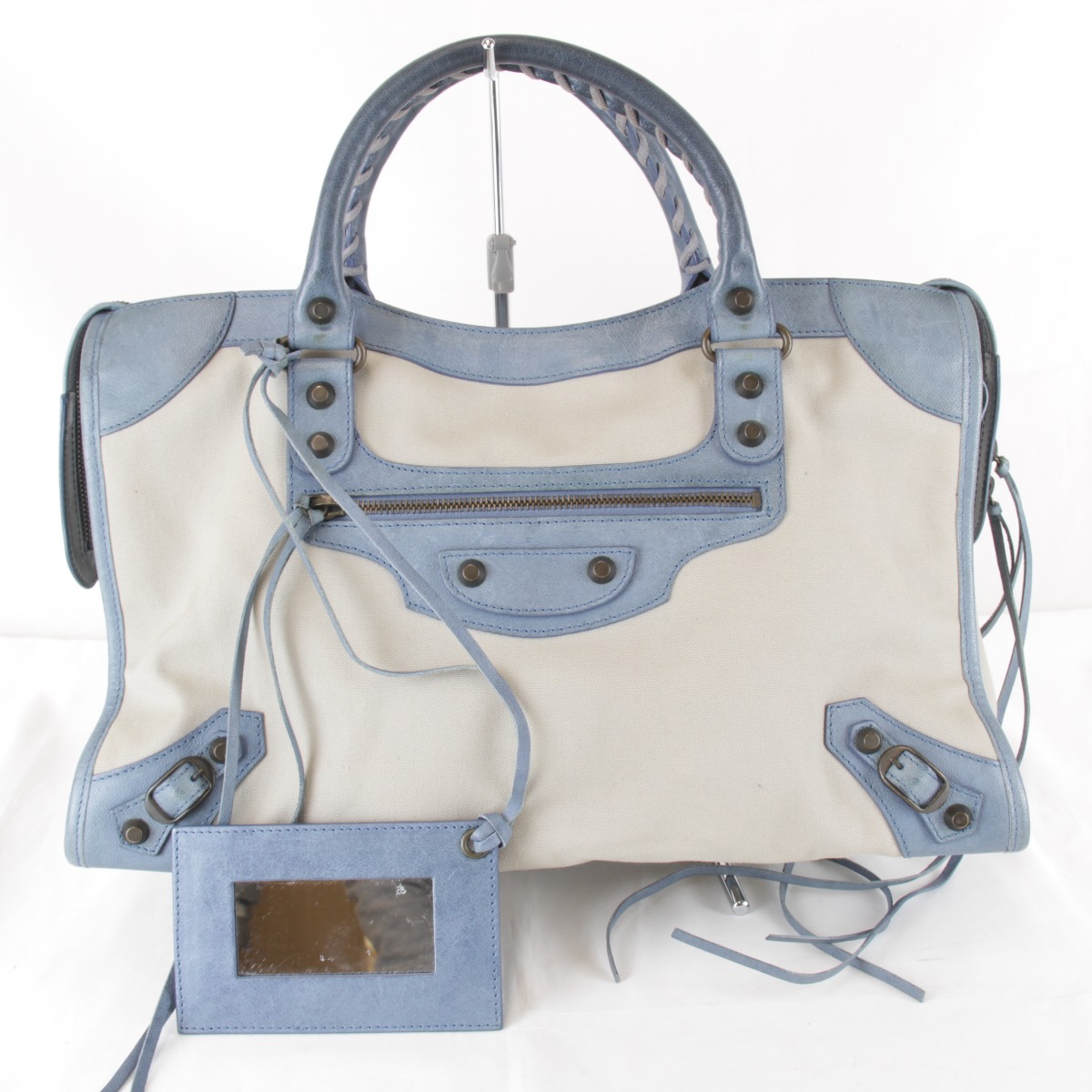 【お買い物マラソン限定5%OFF】クーポン対象 『USED』 BALENCIAGA バレンシアガ 115748・2660・002123 ハンドバッグ キャンバス/レザー ベージュ レディース【中古】 セール|Brand Shop Ring