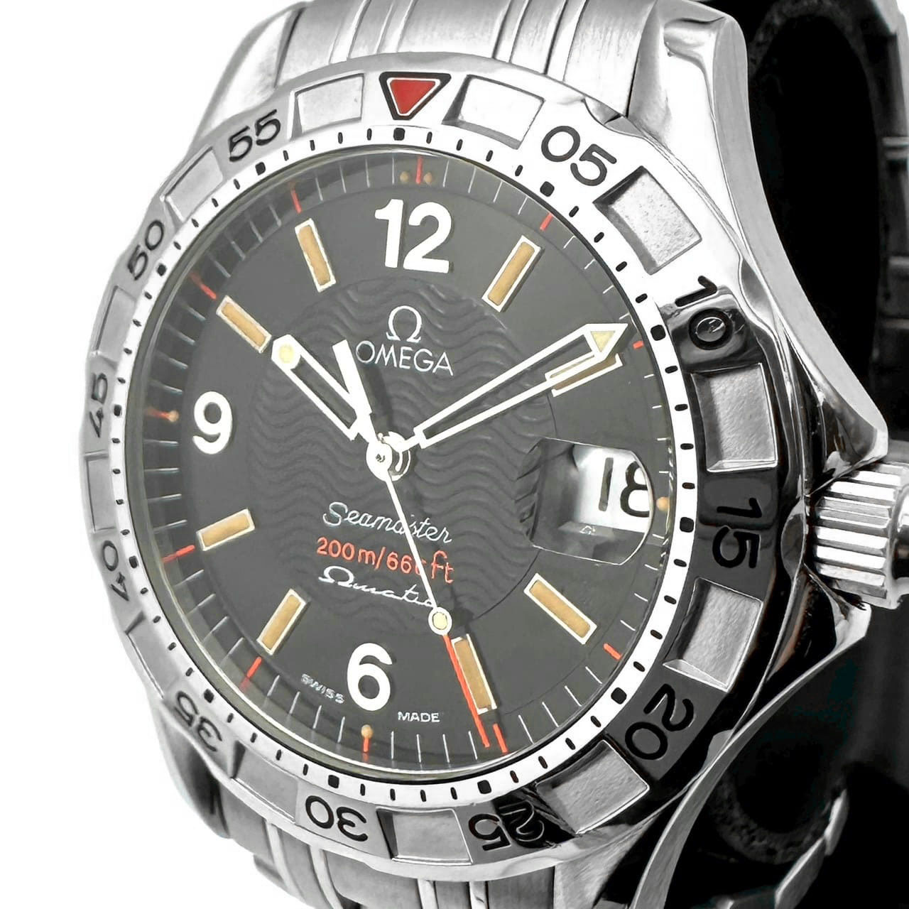 OMEGA ゼロ  2516.50 シーマスター オメガマチック 1997本 制限事項 ウォッチ オートクォーツ 黒いこと メンズ【中古】