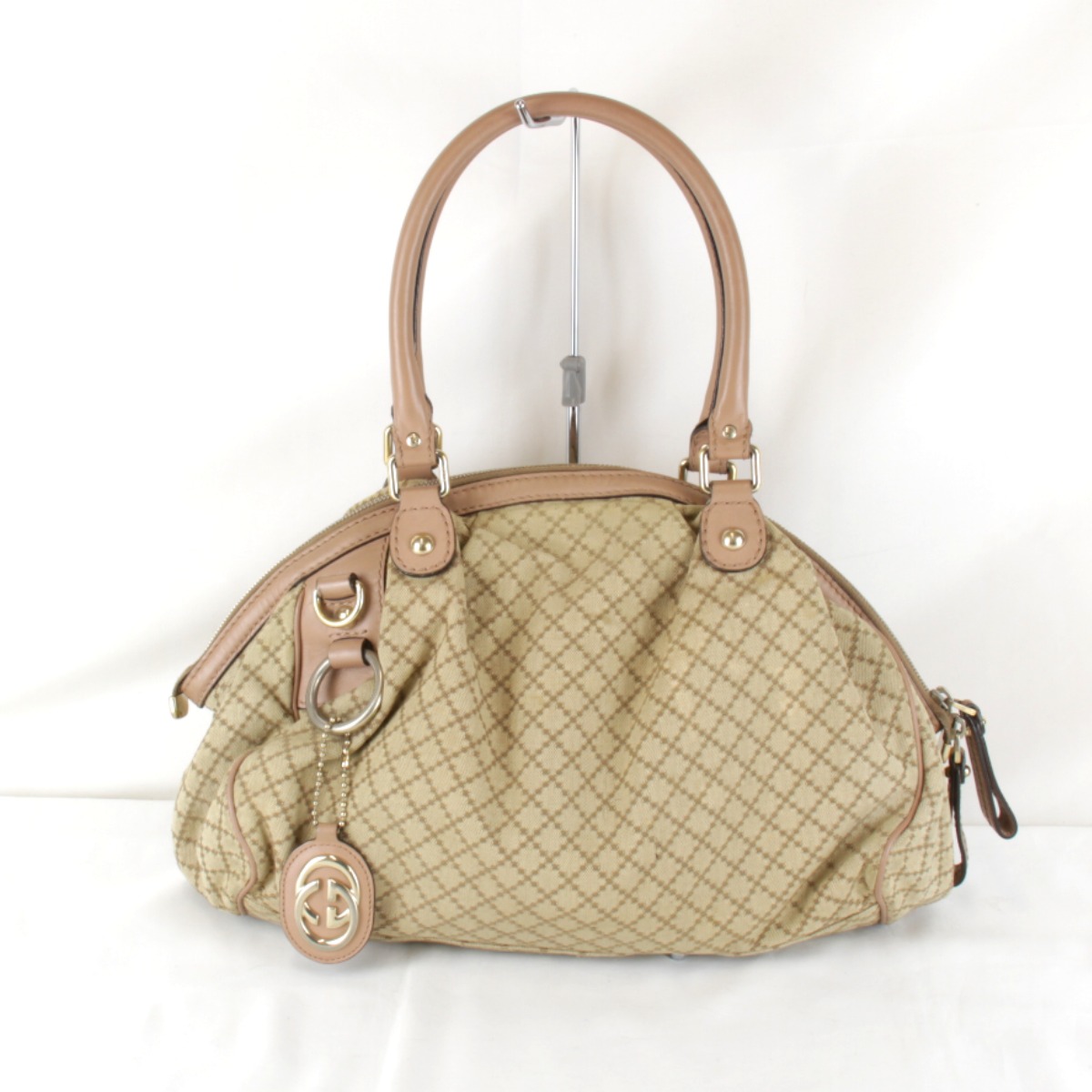『USED』 GUCCI グッチ ディアマンテ スーキー 2WAYバッグ 223974・506631 ハンドバッグ キャンバス ベージュ レディース【中古】｜Brand Shop Ring