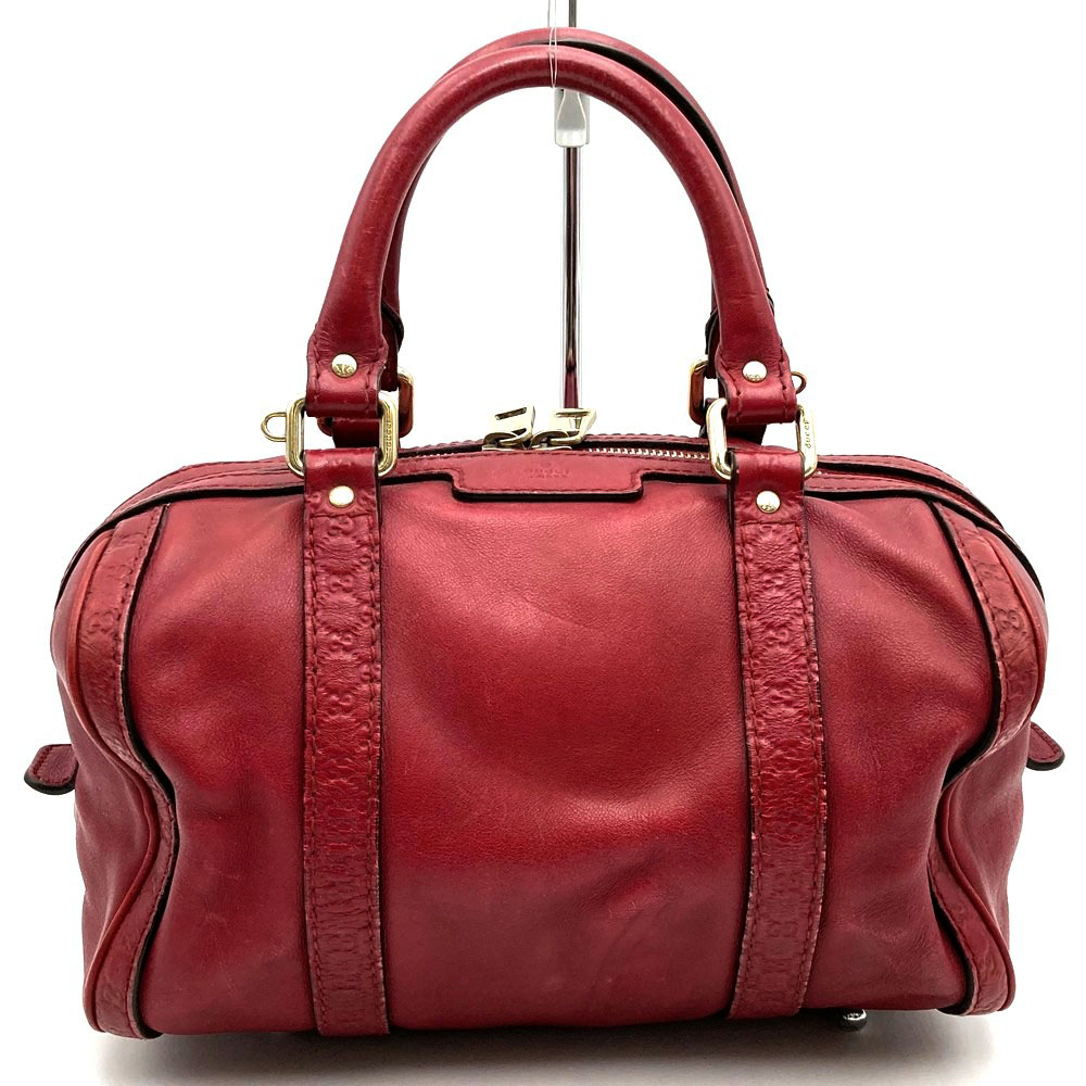 GUCCI グッチ  269876 ミニボストンバッグ ハンドバック なめし革 赤いこと レディース【中古】