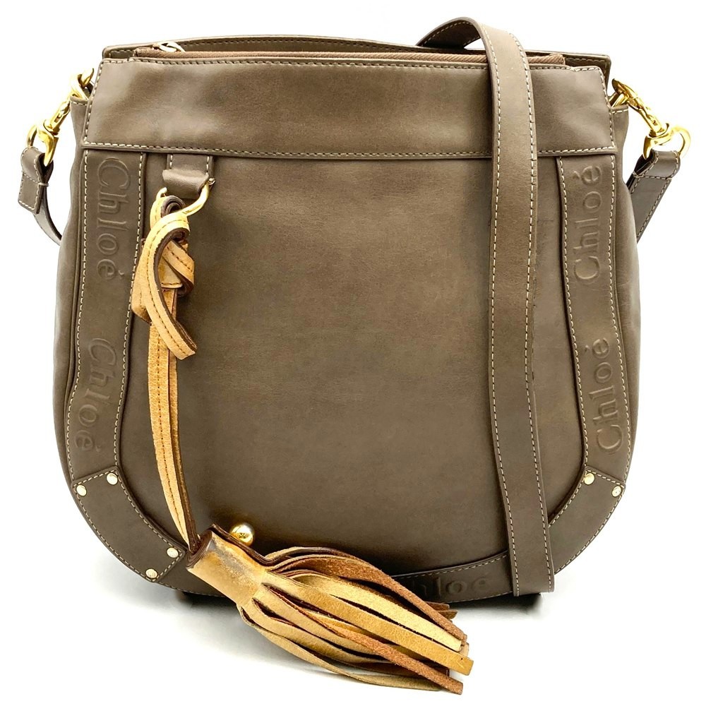 Chloe クロエ エデン ショルダーバッグ 斜め掛け フリンジ レザー ブラウン レディース【中古】｜Brand Shop Ring 22,350円