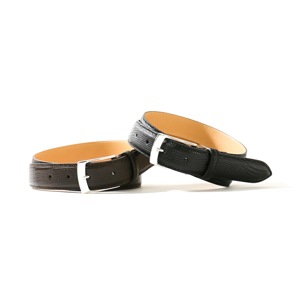 BELT MANIA ベルトマニア 28mm リザードベルト【ブラウン・ブラック】|RINGJACKET 店
