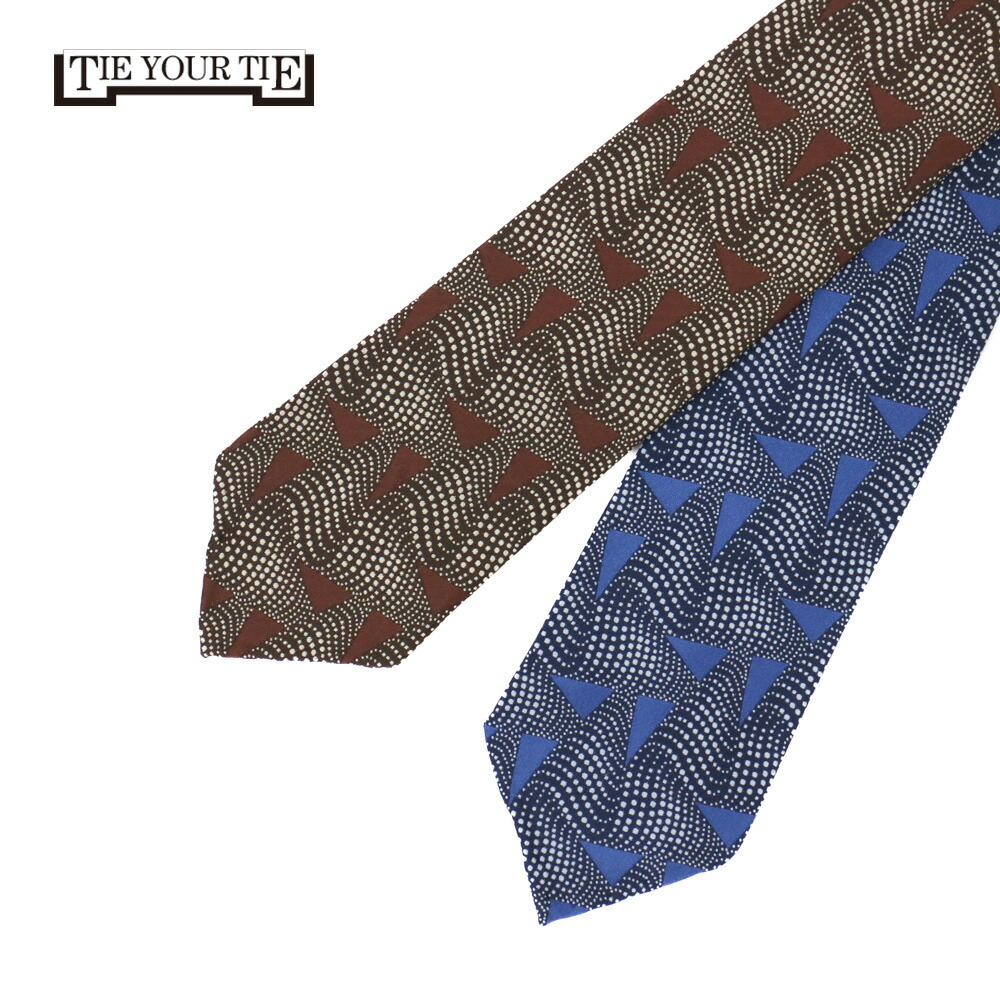 TIE YOUR TIE タイユアタイ シルクジャガードタイ SETTEPIEGHE セッテピエゲ【ブラウン・ブルー】|RINGJACKET 店