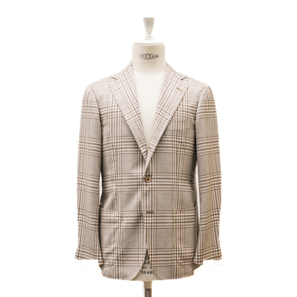 【試着のみ】リングヂャケット高級ライン　春夏　グレンチェック　46相当 2024 Spring & Summer – Beige Herringbone Suit – | RING