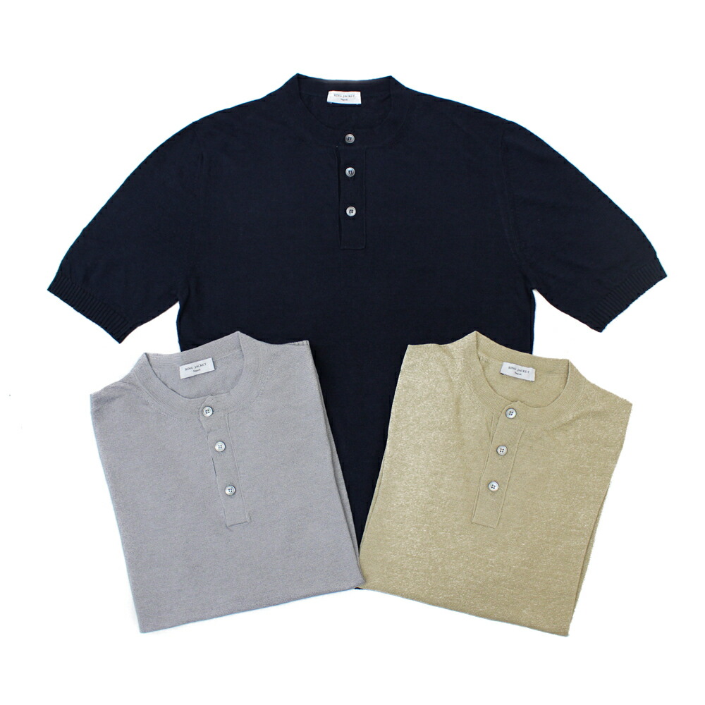 ヘンリーネック Tシャツ 3色