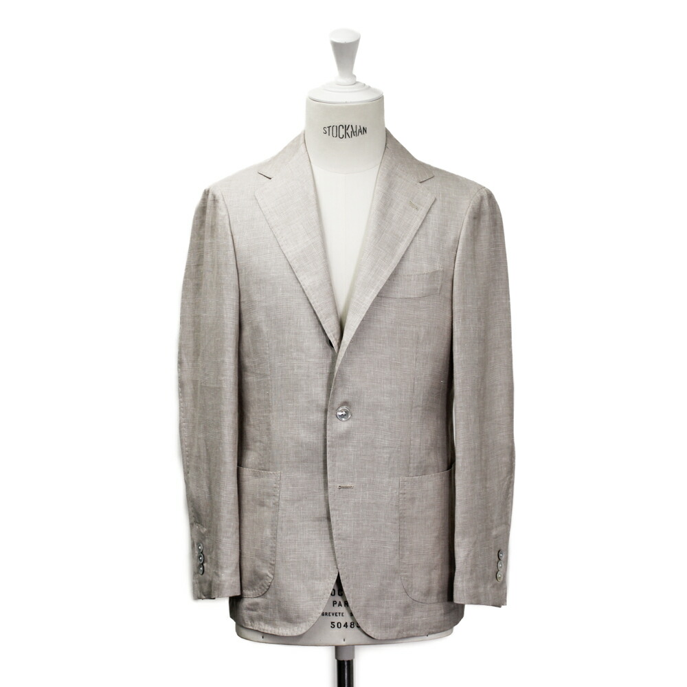 SUPER160‘s Wool×Linen ベージュ上衣 No-308