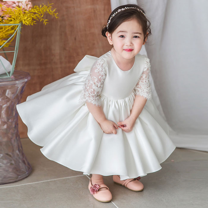 ピンク 花柄刺繍 ベビードレス ベビー袴 花柄刺繍ピンク× アイボリー 90/100 | KANA KANA baby&kids