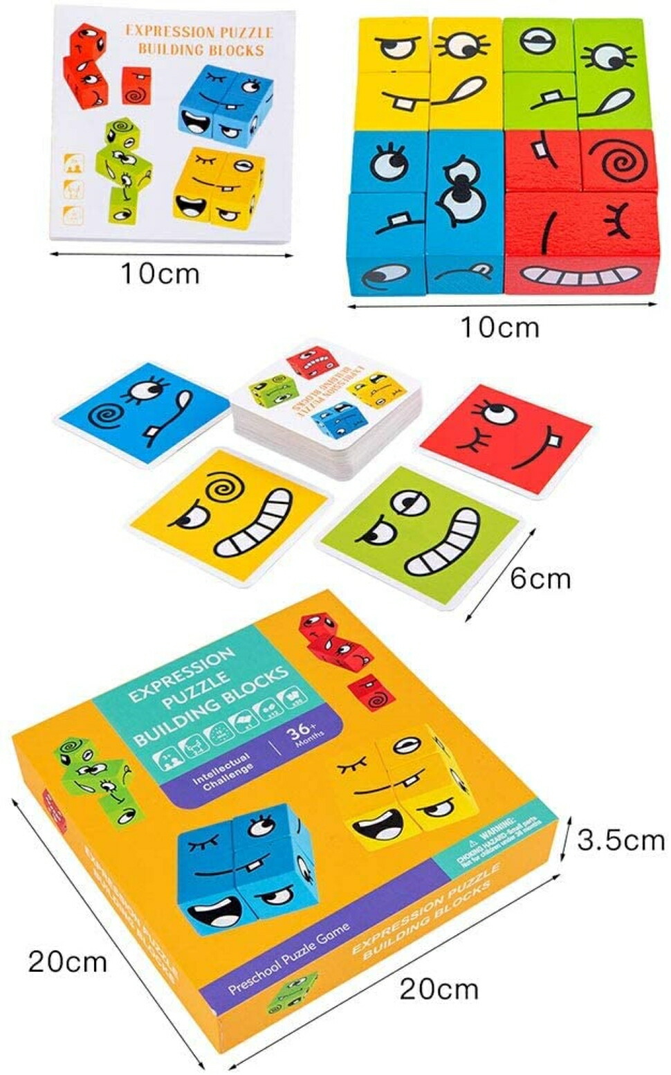 楽天市場 顔を変えるブロック ビルディングブロック キューブブロック パズル 面白い表現パズル 子供の論理的な思考のためにカラフルな面白い表現パズル カラフルな知的トレーニングカードブロックのおもちゃ親子ボードゲームパズルのおもちゃ Vooph
