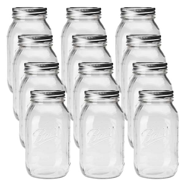 BALL【どんぶり鉢】Mason Jar メイソンジャー 32薬局衡オンス レギュラー二十日鼠 硝子保護すること瓶 (940ml) 1十二