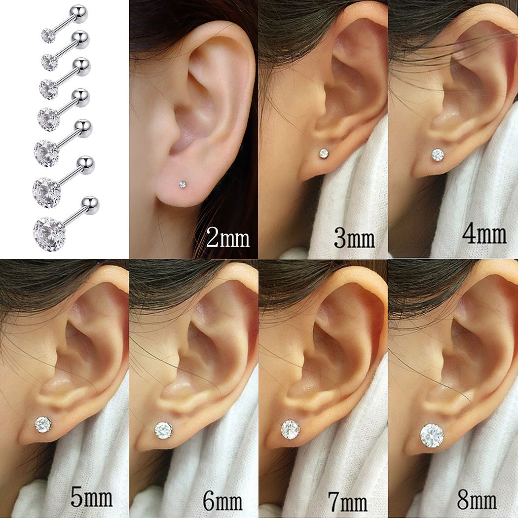 楽天市場 金アレ対応 ボディピアス ストレートバーベル サージカルステンレス アレルギー対応 クリア シルバー ジルコニア シンプルピアス ワンポイントピアス 送料無料 Rinma