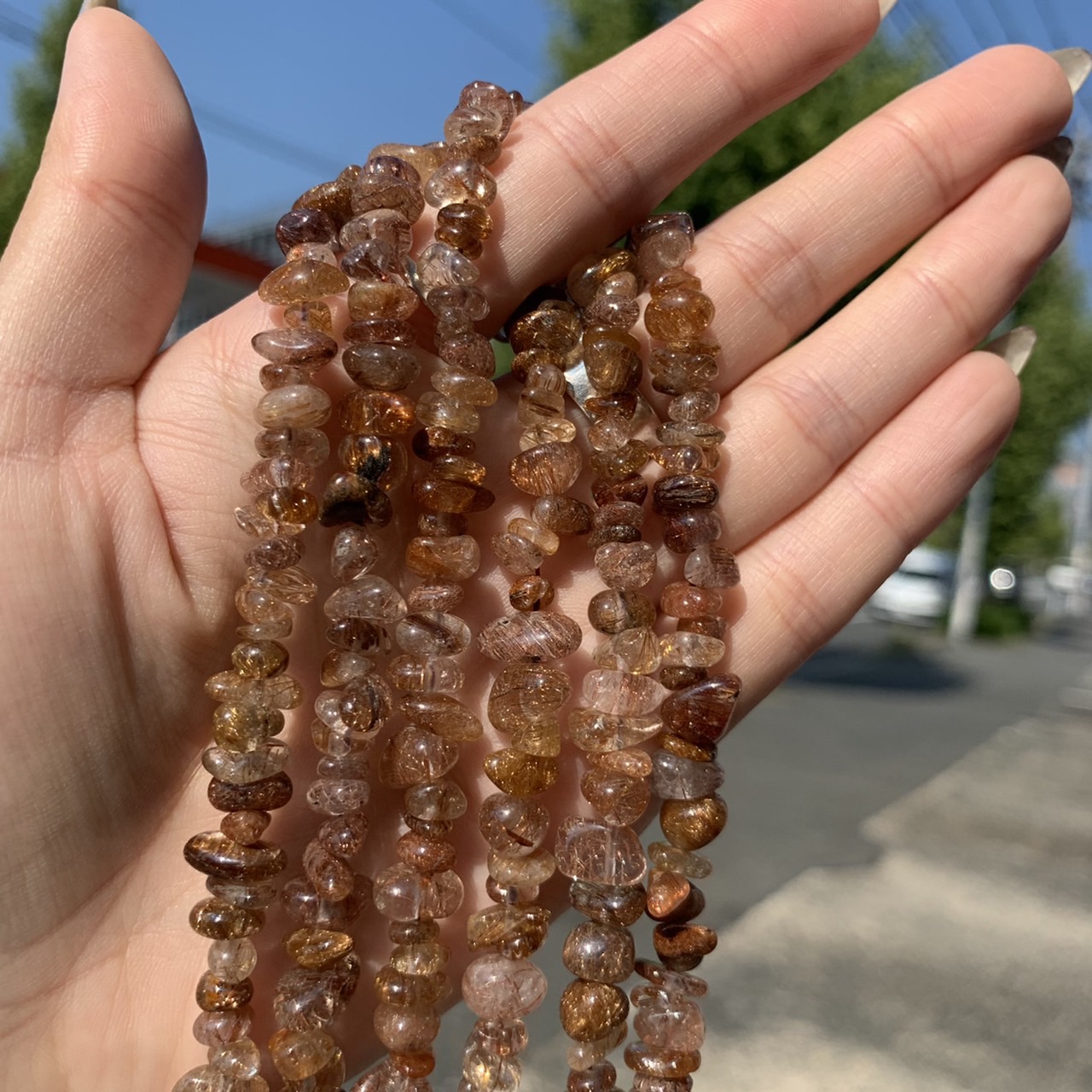 ☆数量限定☆超人気♢褐色針水晶【ブロンズMIXルチルクォーツさざれ