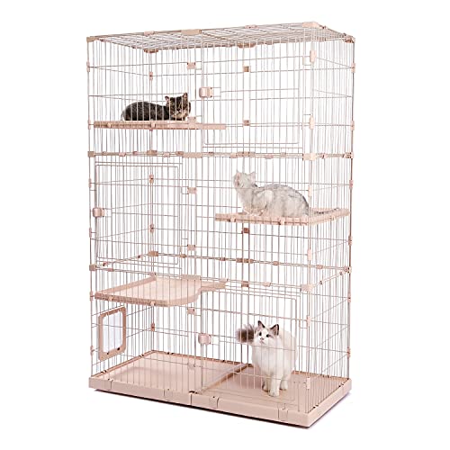 PETEPELA 猫 ケージ 大型 3段 123x60.5x125cm PETEPELAぺテぺラ 猫 ケージ 大型 3段 広い 2段 多頭飼い